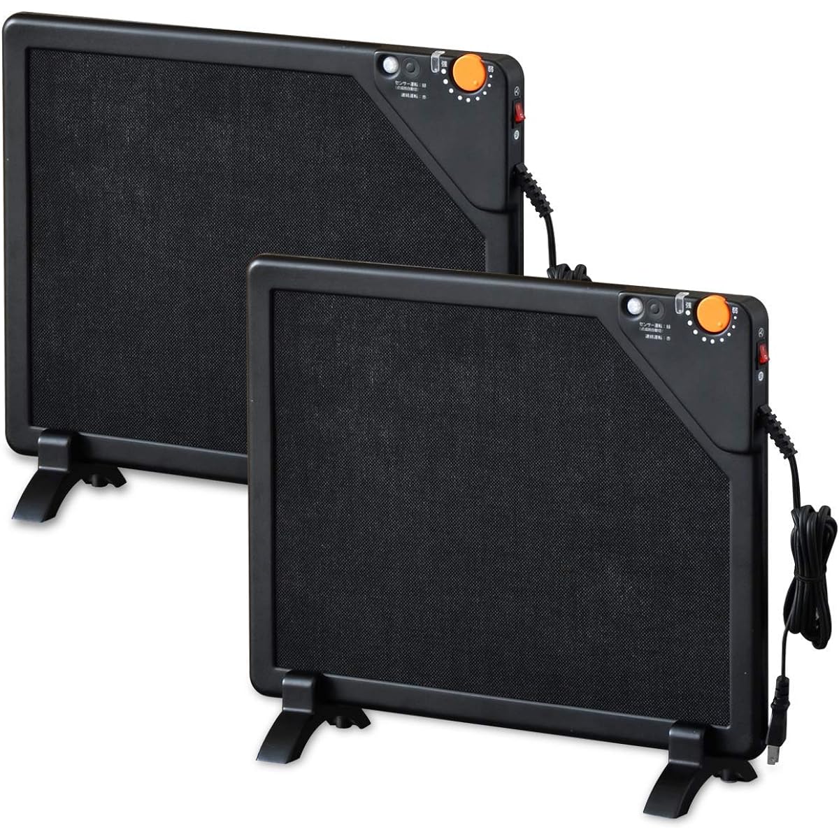 Equipped with human sensor, far infrared desk heater/panel heater, set of 2, 450C [with fleece cover] (stepless temperature control, timer included, 2WAY type, carbon used, magnetic type kotatsu, instant heating, quick heating)