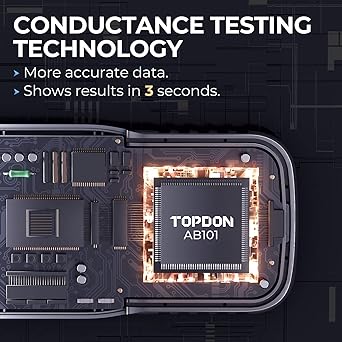 TT TOPDON Car Battery Tester -12V Car Battery Road Tester Cranking Charging System AB101 100-2000 CCA Alternator Analyzer / SUV / Light Track Inundated AGM Gel Type