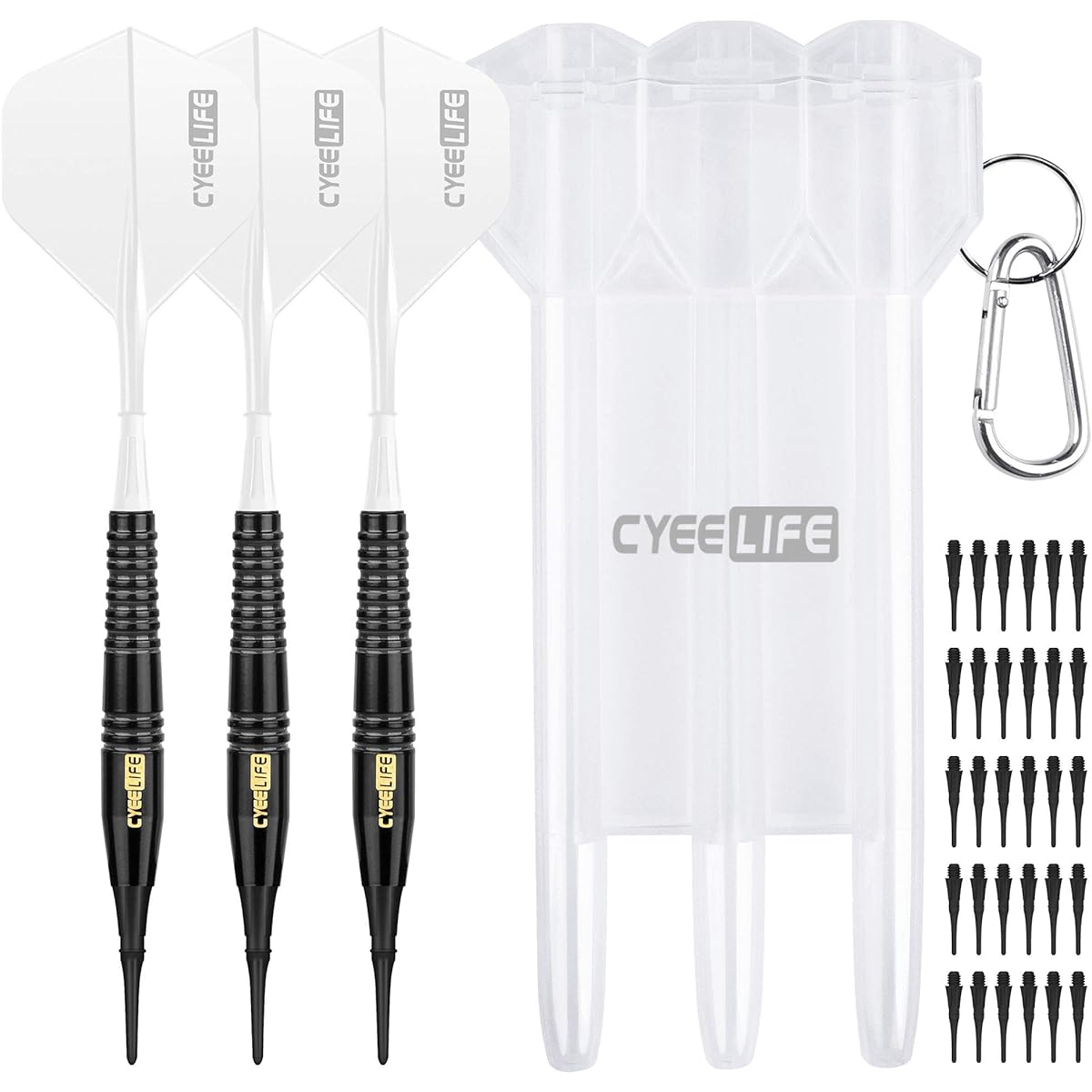 CyeeLife 16g Pure Copper Soft Tip Darts Set Soft tip Darts(White)