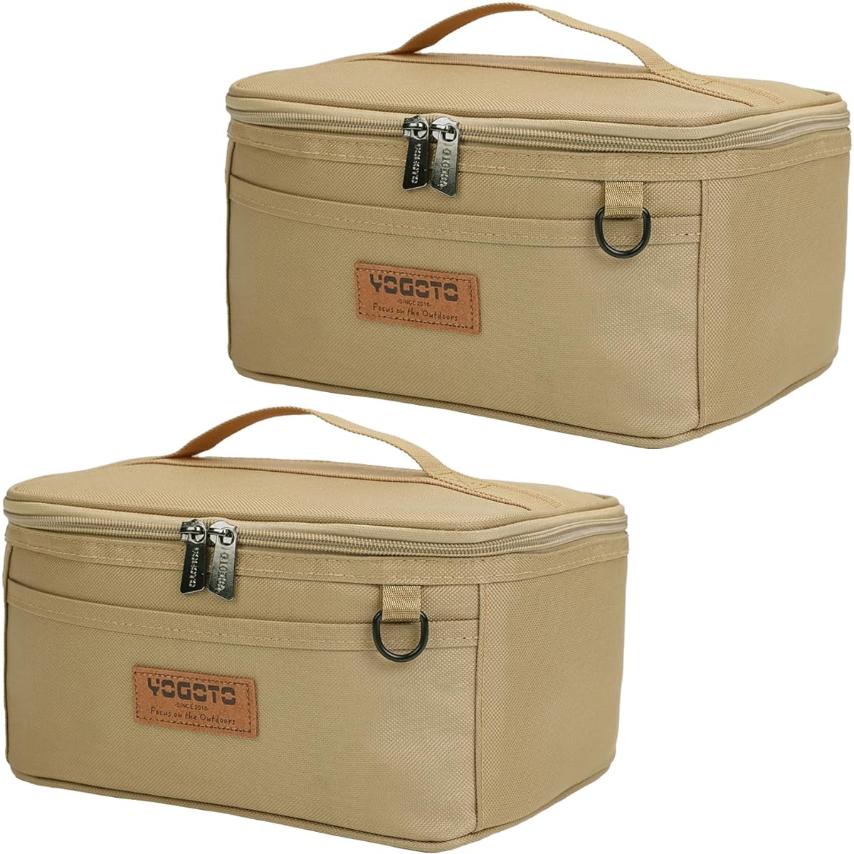 [YOGOTO] Spice Box Seasoning Case Lunch Box Camping Outdoor BBQ (Khaki Color (2 pieces))