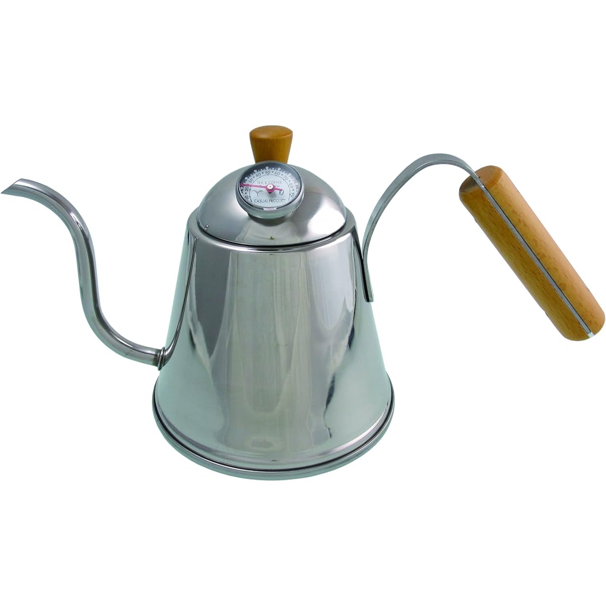 Aoyoshi CASUAL PRODUCT Burr Drip Pot with Thermometer 510564 Made in Japan Drip Kettle Coffee Kettle Coffee Drip Pot Narrow Mouth Wood Grain