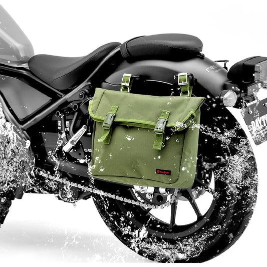 Henly Begins Daytona Motorcycle Side Bag 8L Green Waterproof Saddle Bag MIL DHS-9 98912