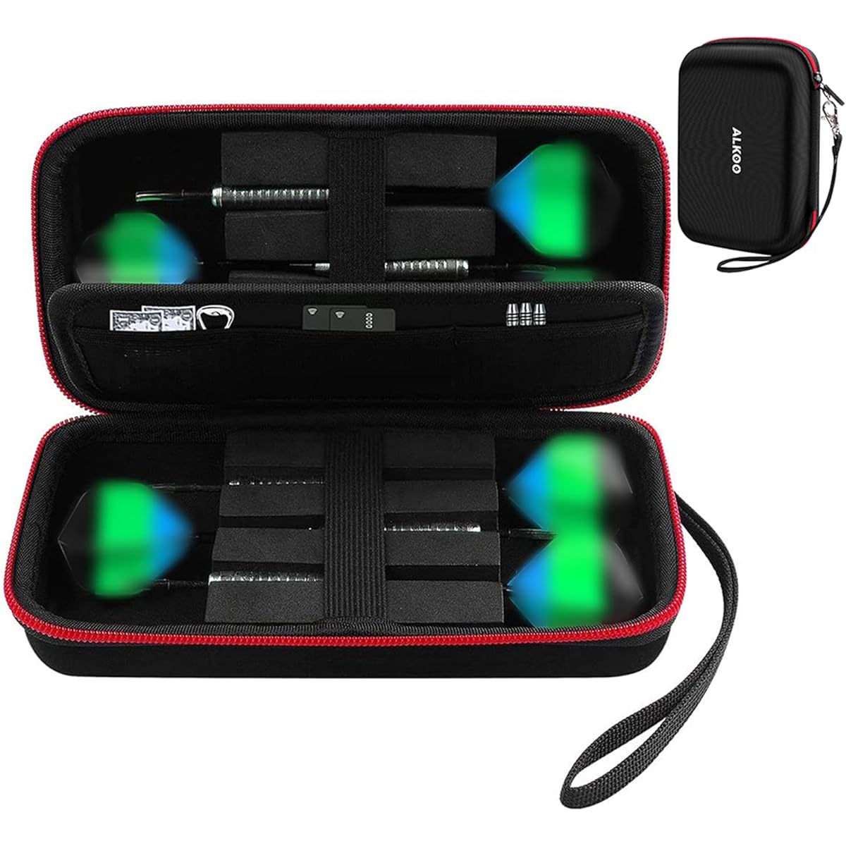 Dart case (suitable for storing 6 steel dart tips and soft darts), dart carrying case suitable for storing dart tips, dart shafts, and household dart sets (sold as dart case only)