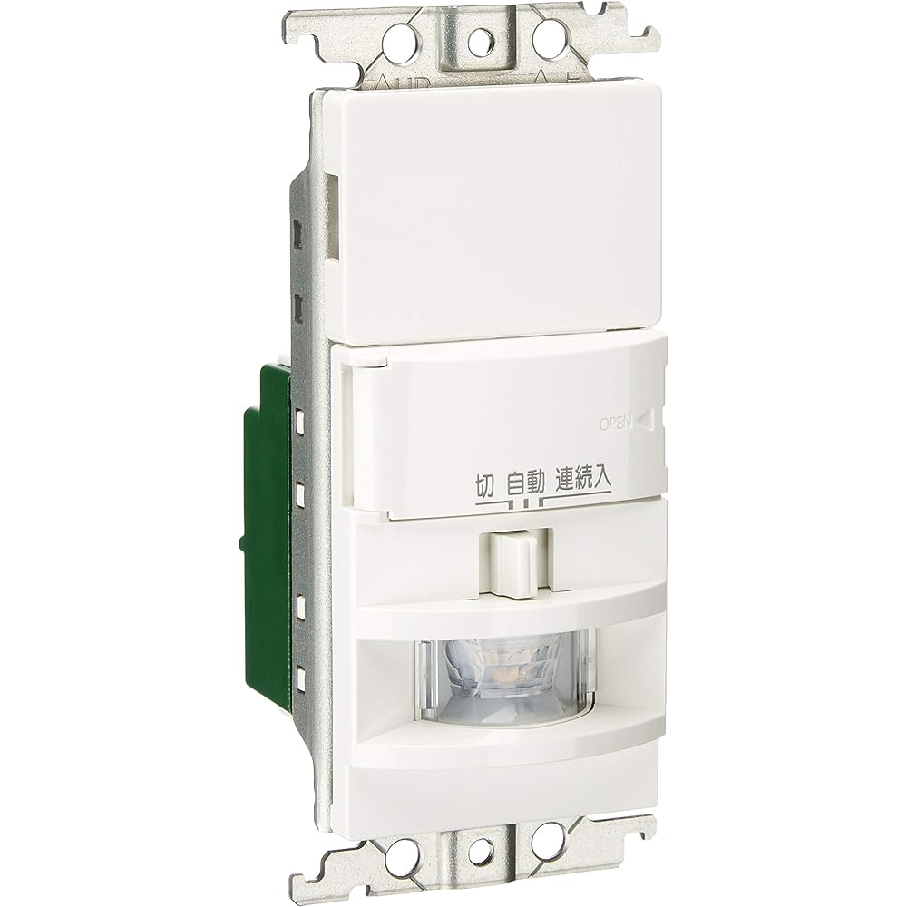 Panasonic Automatic Switch with Heat Sensor, Wall Mounted, Cosmo Series, Wide 21, 2-Wire Type, Single Cut LED Only (Brightness Sensor, Manual Switch Included), White WTK1511W