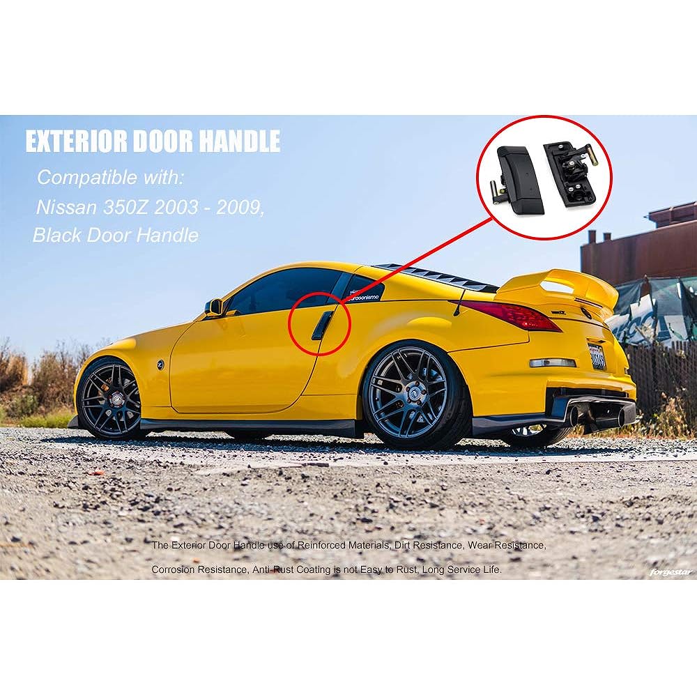 GAGSU Exterior Door Handle Nissan 350Z 2003-2009 Black Door Handle 80606-CD00E 80607-CD41E 80607-CD40E 80606-CD00B Left/Right/Right/Super passenger side side side