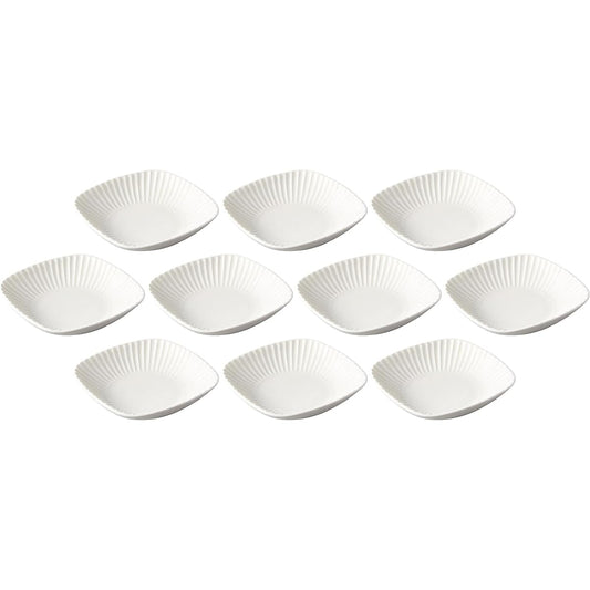 Set of 10 white sogi square bowls [19×19×4.2cm] [Square bowls]