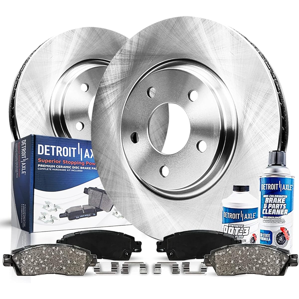 Detroit Axle -Rear Disc Rotor Ceramic Brake Pad Replacement 2010-2017 CHEVY EQUINOX GMC Terrain -6 pieces