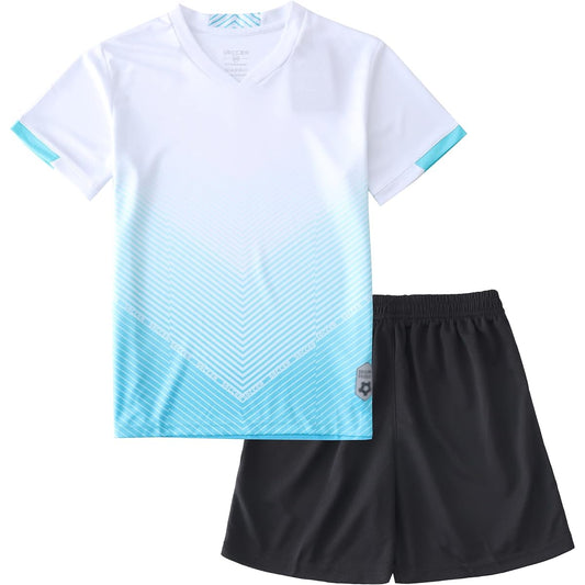 [Hiheart] Junior (Kids/Children) Soccer Wear, Futsal, Kids Training Top and Bottom Set, Boys, Summer, Short Sleeves, Shorts