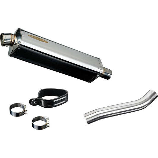DELKEVIC Slip-on Stainless Steel Tri-Oval Muffler for KAWASAKI ZX10R NINJA 2004-2005 420mm KIT140M