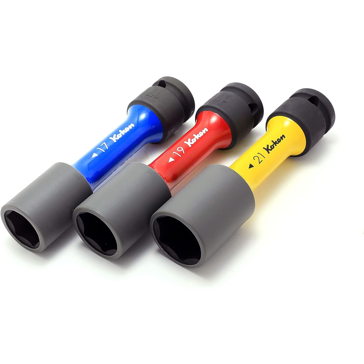 Yamashita Industrial Research Institute Koken 1/2 (12.7mm) SQ. Socket set for impact wheel nuts (thin wall) 3 pieces 14201M