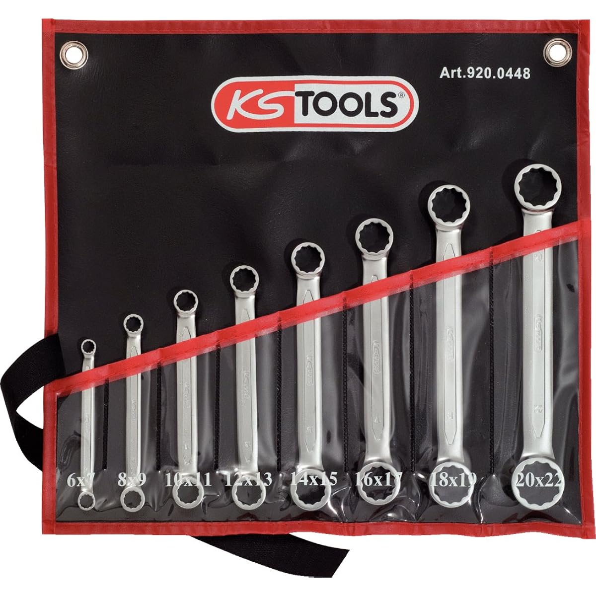 KS TOOLS ULTIMATEplus Double ring ended spanner set straight 8 pcs 920.0448
