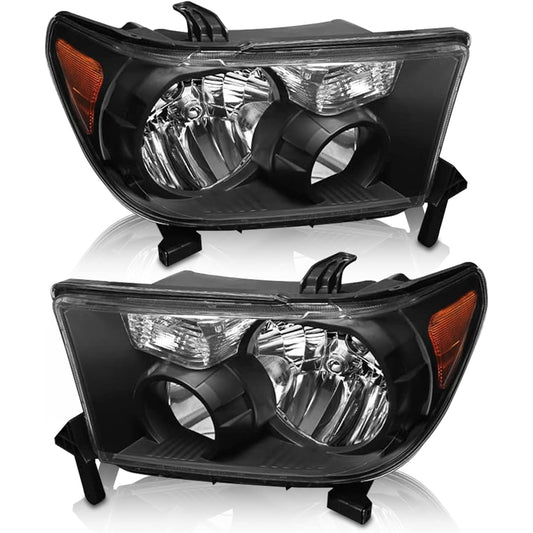 AS Headlight Assembly 2007-2013 Toyota Tandra Headlight Assembly Replacement 07-13 Toyota Tandra /2008-2017 Toyota Sekoya Leiring System No Black Housing Amber Reflectors