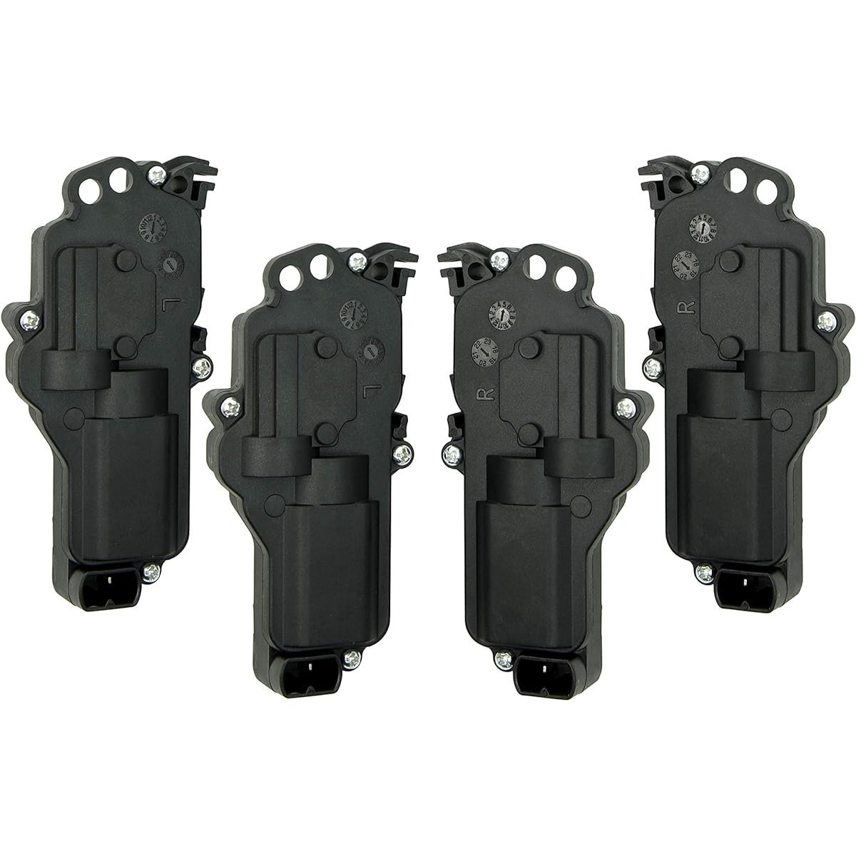 Powered Alock Actuator -4 Pieces - Right and Left Front and Rear - Ford F150 F250 F350 F450 EXPEDITION EXCURSION - 6L3Z25218A43AA 6L3Z25218A42AA Annex Electric Lock Motor