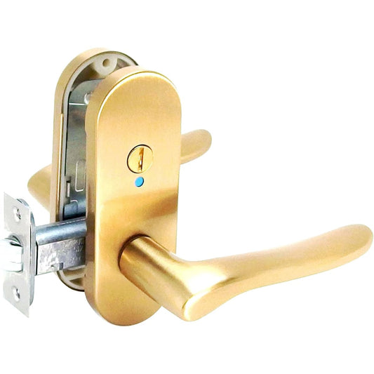 Kawaguchigiken Lever Handle High Lever Lock Blister Pack Satin Gold DAL-32-4K13-SG