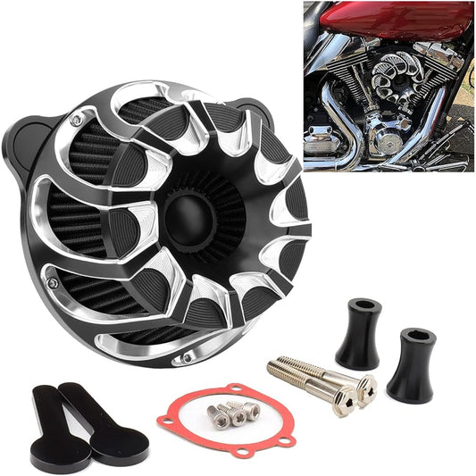 Air Cleaner Kit Sucker Intake Filter Harley Dyna FXR Fat Bob Low Rider Softail 93-2015 Touring Road King Street Glide 93-2007 Twin Cam EVO