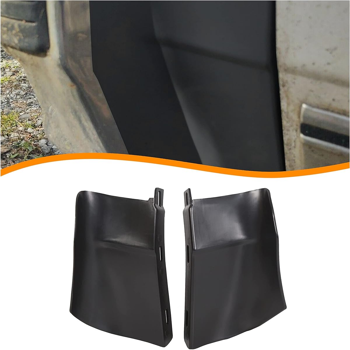 KUAFU Rear Bumper Quarter Panel Panel Filler Kit Undercoat left and right Chevrolet Caprice Impala 1986-1990 ABS Black 2 pieces 1 pair