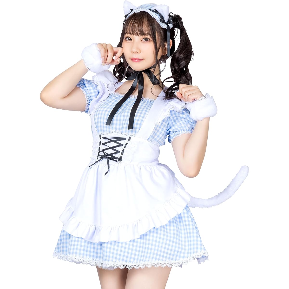 Clearstone Lyrical Palette Cosplay Halloween Gingham Cat Maid Maid Clothes Cat Cat Women's Blue Costume Fancy Dress Costume