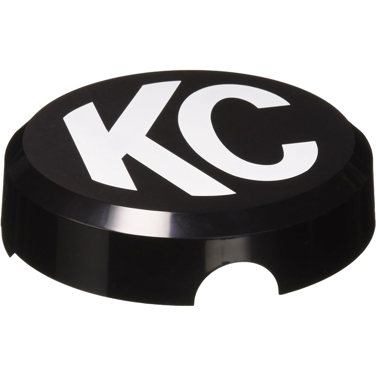 KC HILITES 5105 6 inch round Black Plastic Light Cover White KC Logo Single Cover