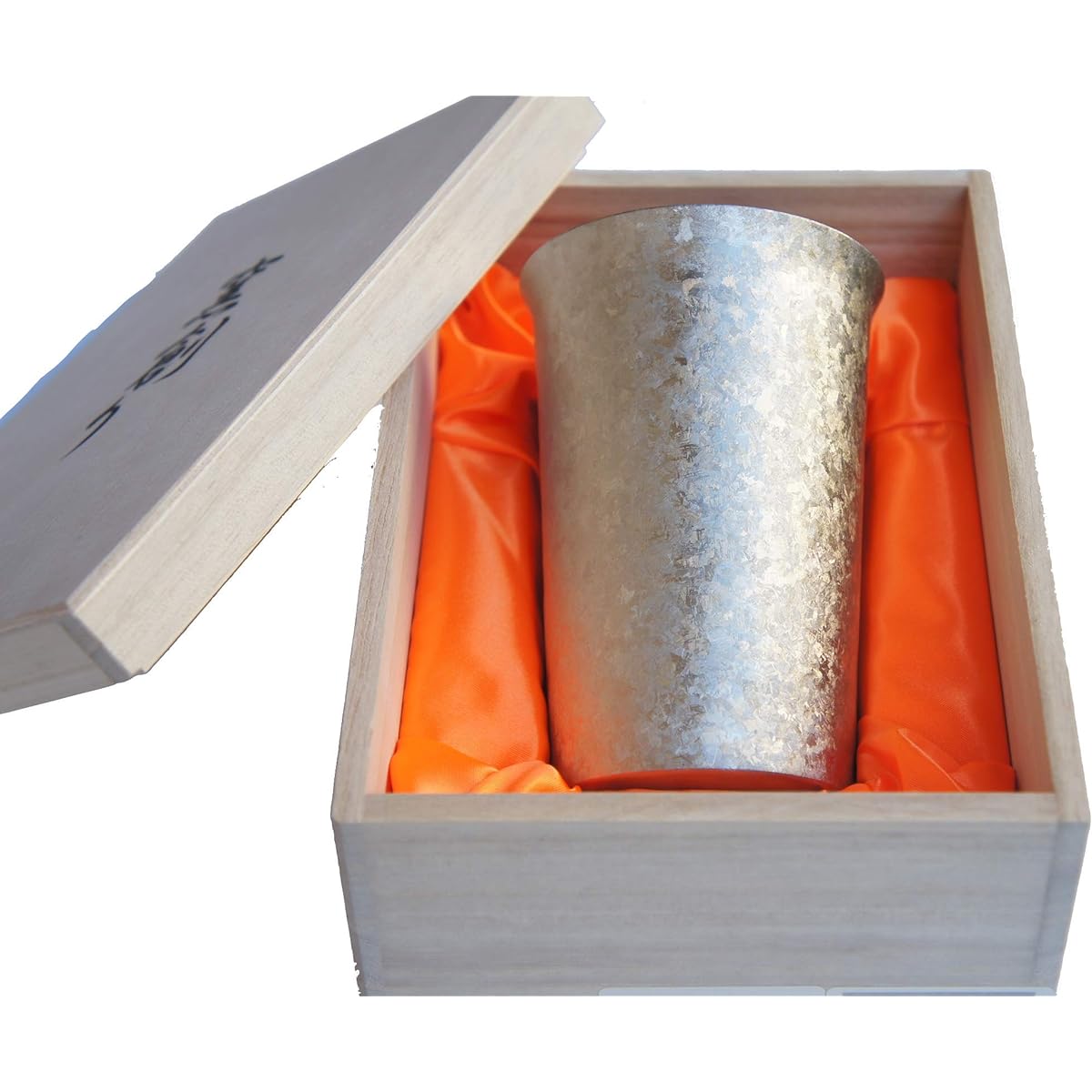 HORIE Tsubame Sanjo Titanium Double Tumbler, Kiln Made, Wide Mouth, 300cc, Silver, Made in Japan, Heat/Cold Insulation, Paulownia Box Included T13KMS300