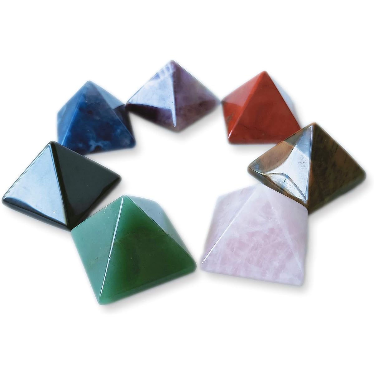 Mina Heal Natural Stone Power Stone Pyramid Improves Luck, Work Luck, Love Luck, Money Luck, Matchmaking, Fortune Telling, Feng Shui Item for Entrance, Living Room, Bedroom Interior
