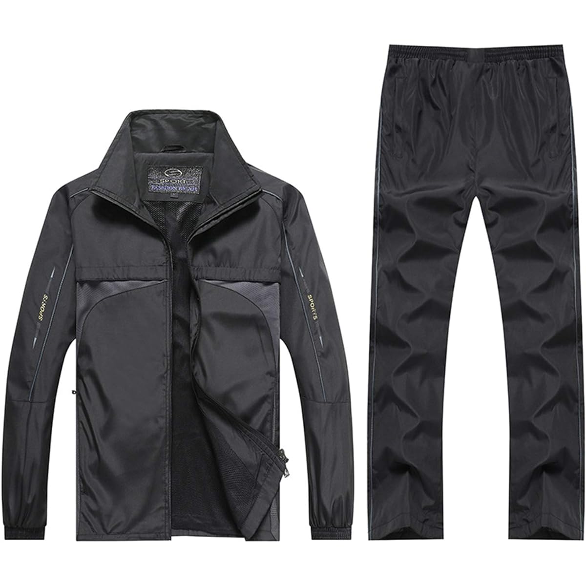 [Rortyno] Men's Windbreaker, Top and Bottom Set, Mesh Lining, Shaka Shaka Jersey, Top and Bottom, Thin Windbreaker, Pants, Running, Sportswear, Track and Field