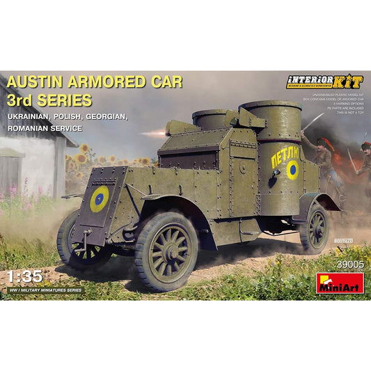 Miniart 1/35 Austin Armored Car Type 3 Ukraine, Poland, Georgia, Romania Full Interior (Internal Reproduction) Plastic Model MA39005