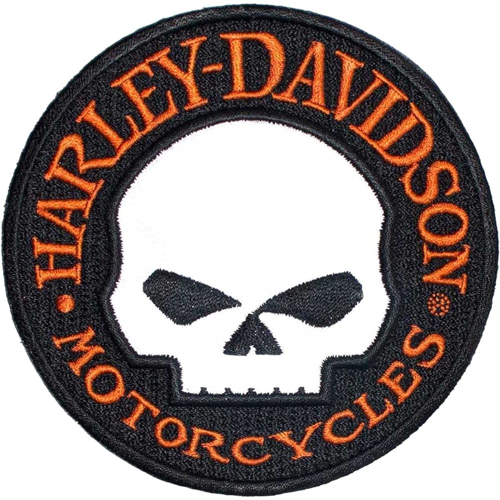 Harley Davidson 4 inch WILLIE G SKULL reflective embroidery patch