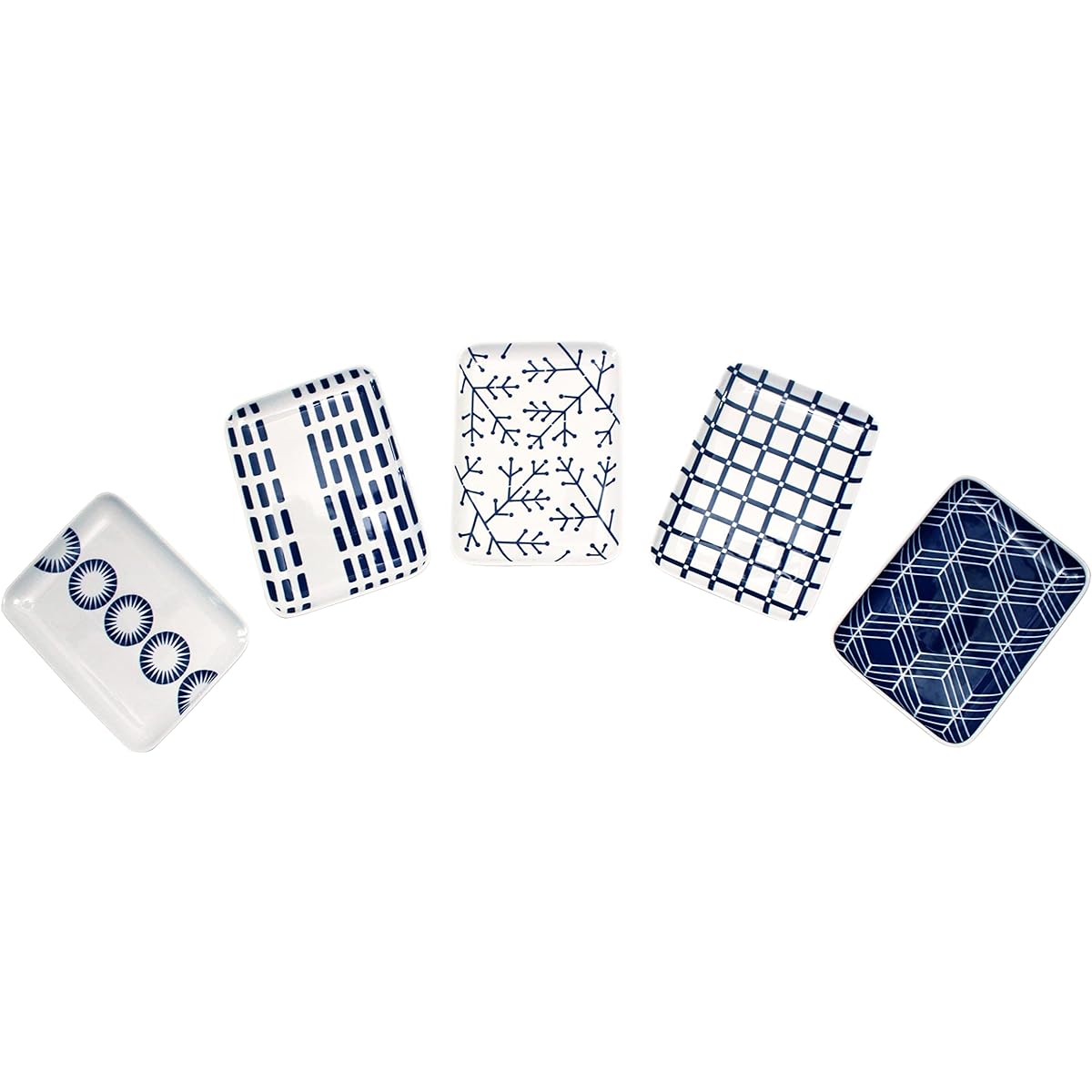 Castle Enterprise [Commercial use set] Hasami ware platter geometric pattern 5 pattern set