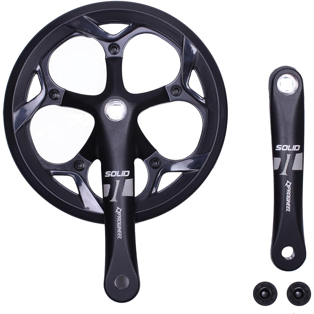 Prowheel 130MMBCD 52T Bicycle Crank Set 165MM/170MM/175MM Crank Arm Set Chain Wheel with Chain Guard/Suitable for Chain Case Suitable for City Bike/Folding/Road/MTB/E-BIKE