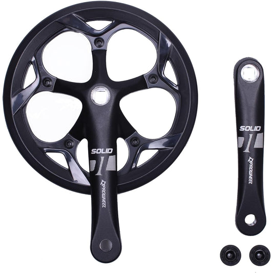 Prowheel 130MMBCD 52T Bicycle Crank Set 165MM/170MM/175MM Crank Arm Set Chain Wheel with Chain Guard/Suitable for Chain Case Suitable for City Bike/Folding/Road/MTB/E-BIKE