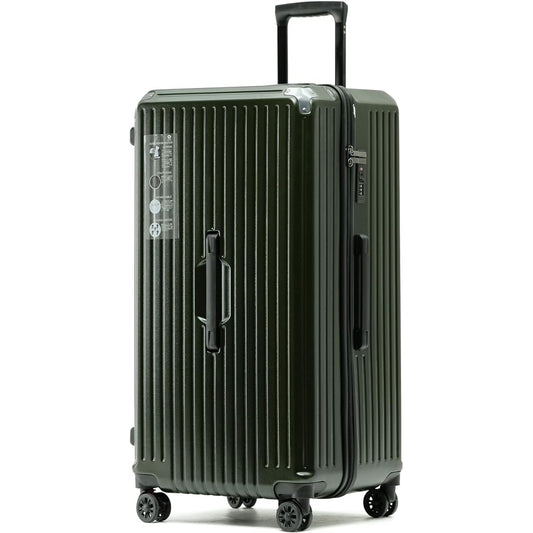 [Manatsulife] Suitcase, Carry Case, Travel, Business Trip, Shockproof, Brake Included, TSA Lock, 3 Handles, Wet and Dry Separation, Quiet, 360 Degree Rotation, Ultra Light, Business, Stylish, XB2110 (S(36L, Carry-on, Green)