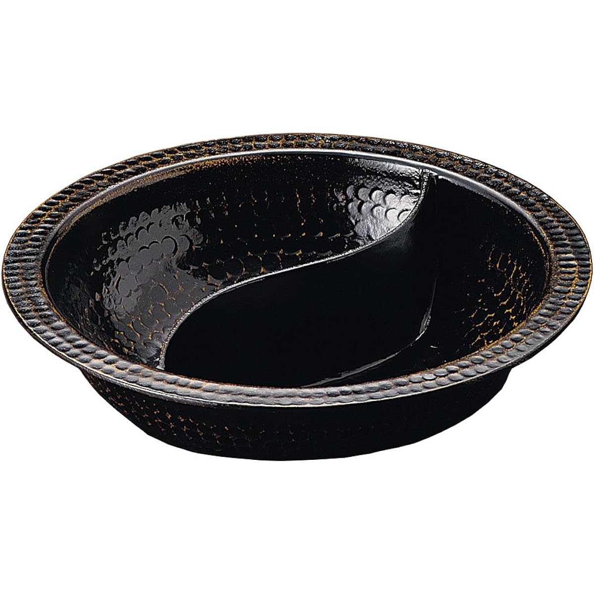 Tonami Shoten Two Colored Pot (Black Ame Yuzu) 30cm 2-1