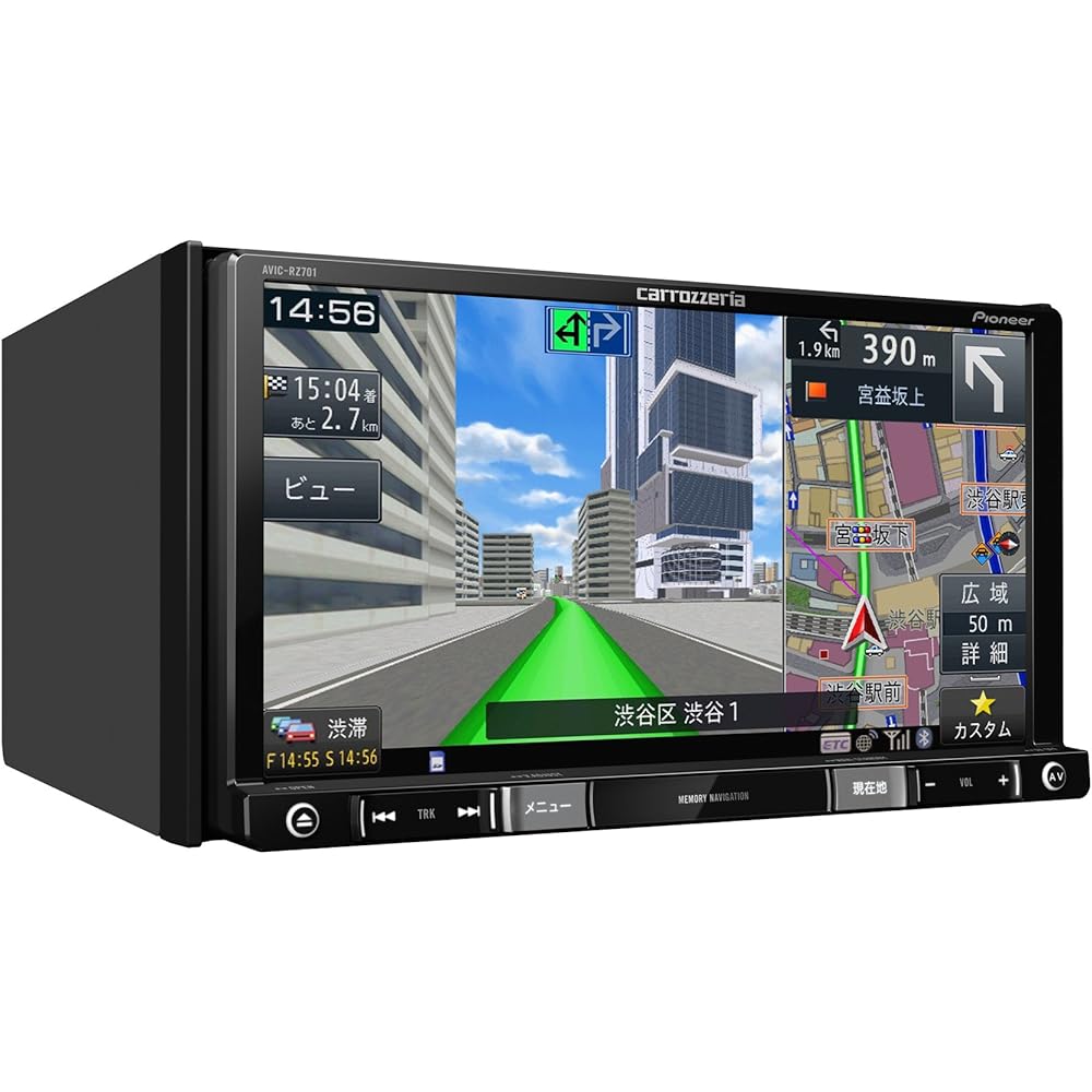 Pioneer Car Navigation AVIC-RZ701 7 inch 2D (180mm) RakuNavi Free Map Update Full Seg Bluetooth DVD CD SD USB Carrozzeria