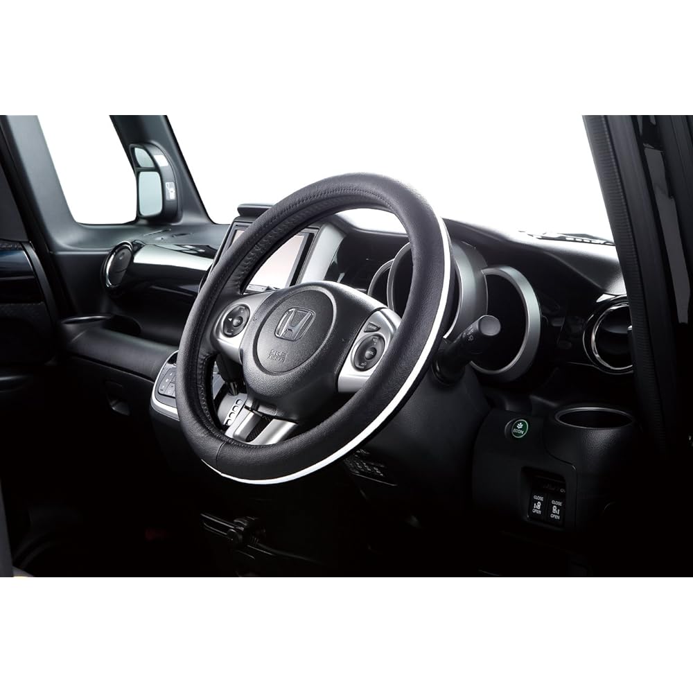 Clazzio Steering Wheel Cover Genuine Leather S Size Clazzio Black x White Ribbon Specification 09EHS0005KW