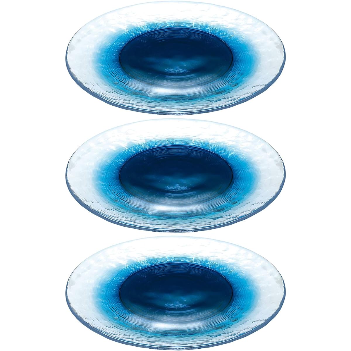 Toyo Sasaki Glass Plate FUTAE Blue Approx. φ24 x 1.4cm 46068WSHB 3 pieces
