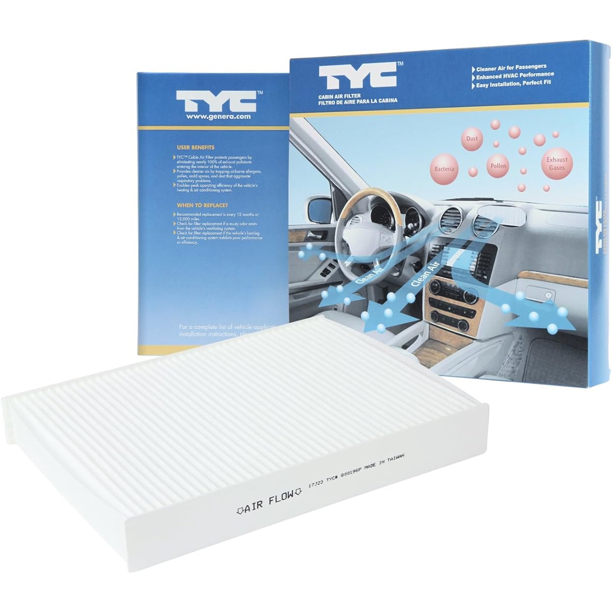 TYC 800196P replacement cabin air filter (Nissan Rogue)