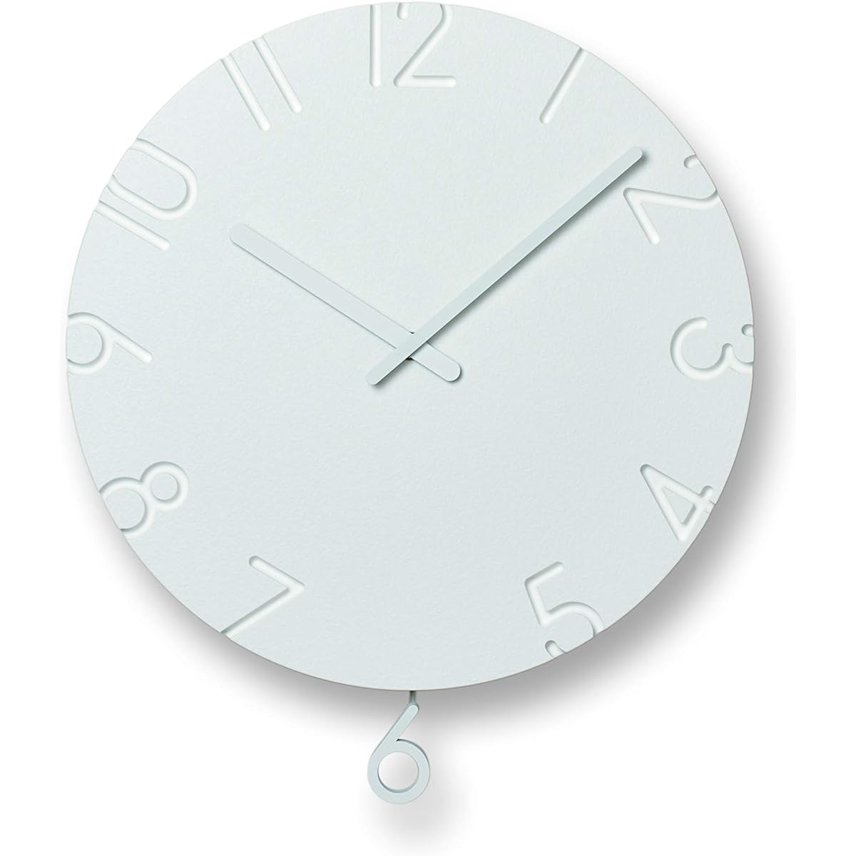 Lemnos Wall Clock Carved Swing Analog Pendulum White CARVED SWING NTL15-11 Lemnos W30.5×H35.5×D5.8cm