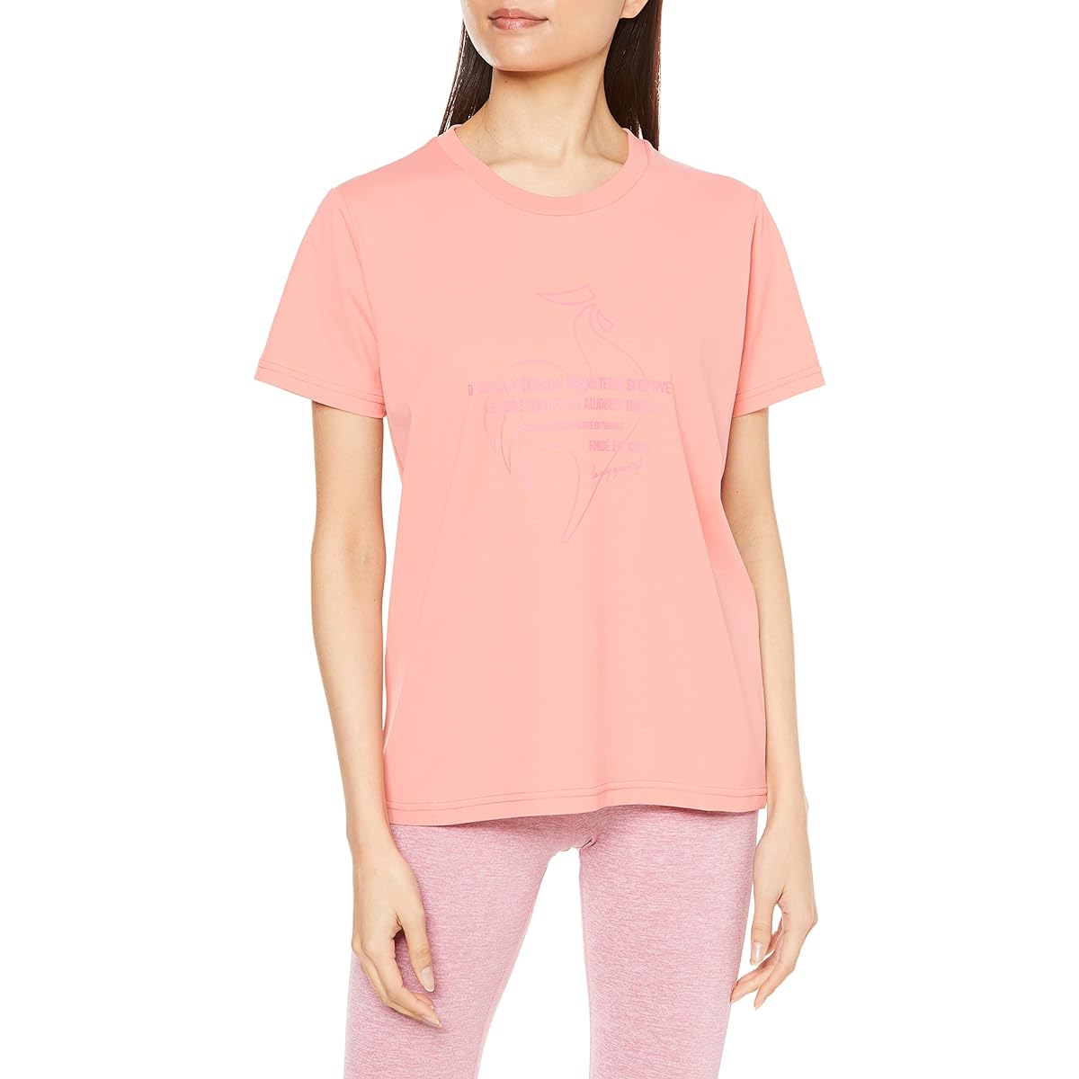 [Le Coq Sportif] Short Sleeve T-Shirt Running Jogging Gym Sweat Absorbent Quick Drying Stretch UV CUT (UPF50+) Thermal Cooling ECO Women's