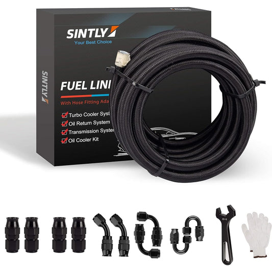 SINTLY 6an 16 feet PTFE Fuel Line Horse Kit AN6 E85 Nylon Edition Fuel Line PTFE Fuel Hose Constance Kit 10 pieces with 10 pieces