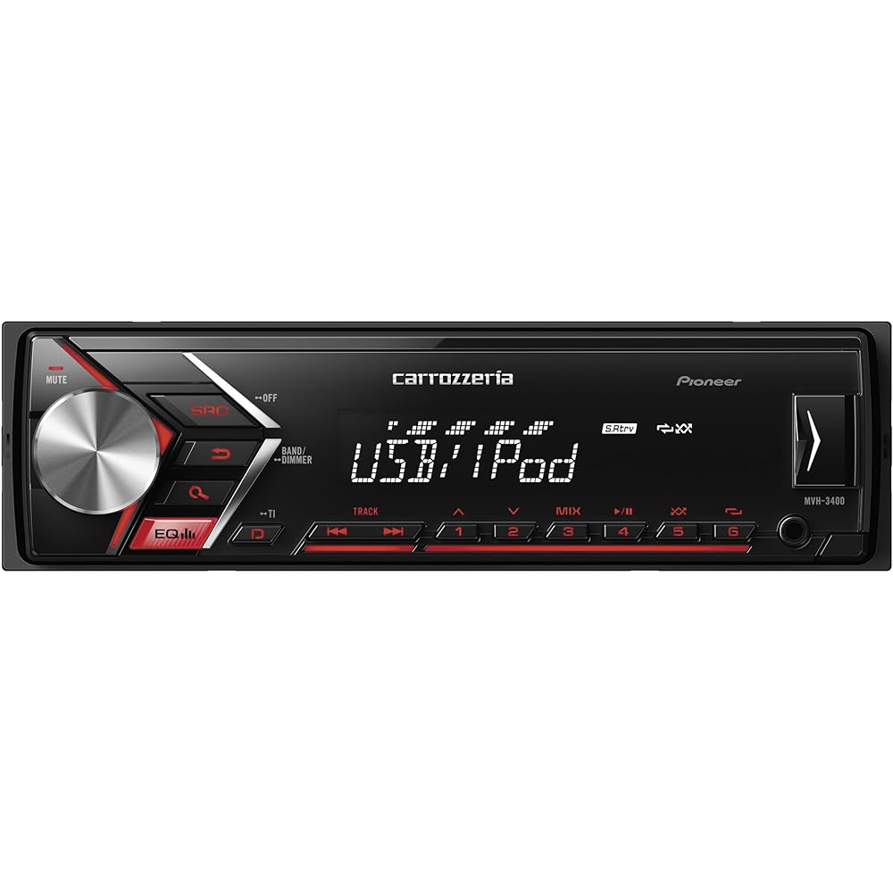 Pioneer Audio MVH-3400 1D Mechaless USB iPod iPhone AUX Carrozzeria