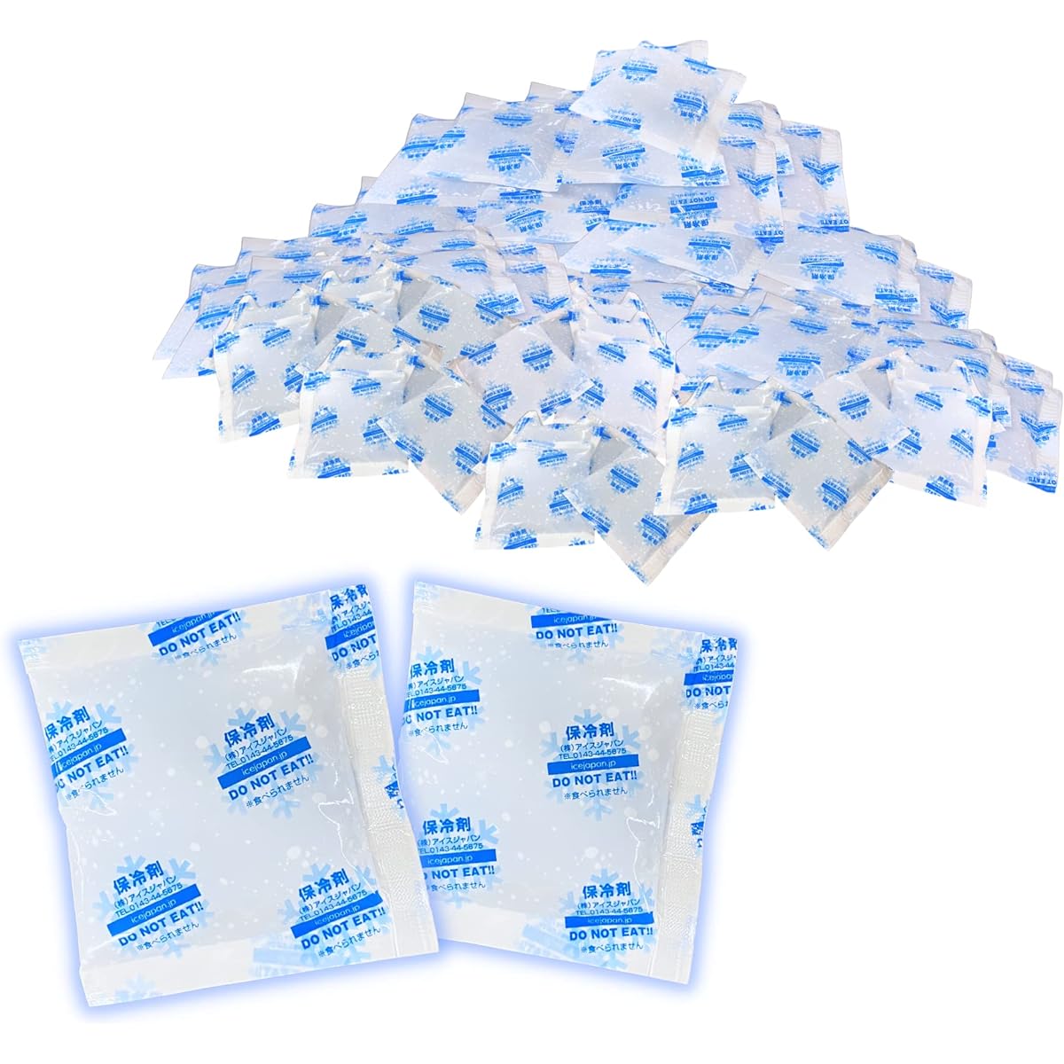 Ice pack, large capacity (75 x 80 mm), long-term cold storage, soft type, bulk purchase (made by a domestic manufacturer, stays cold for a long time, also prevents heatstroke) Cooler box, camping, barbecue