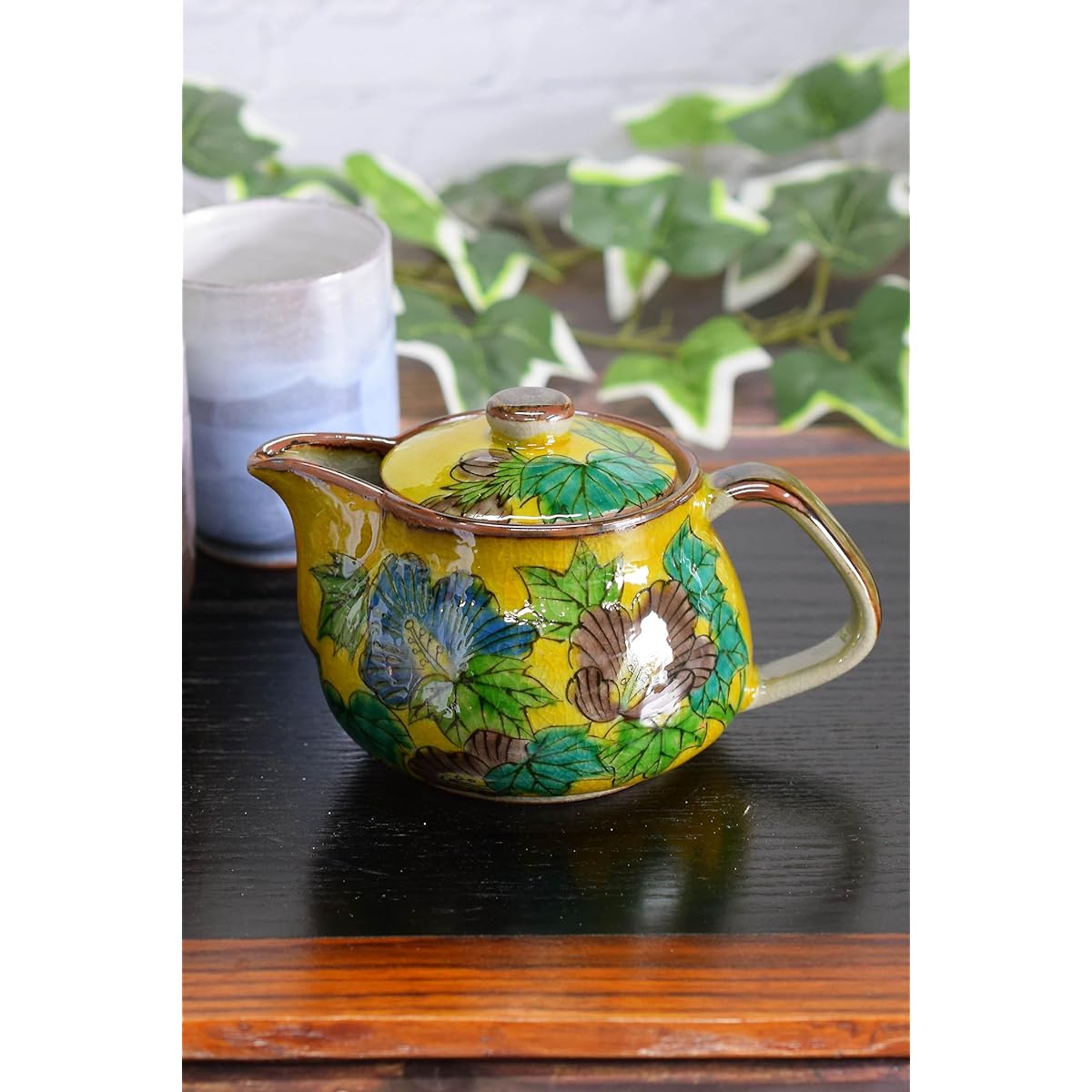 Teapot Stylish Tableware Kutani Ware Pot Yoshidaya Fuyo Pottery Brand Japanese Tableware Made in Japan Comes with Tea Strainer Net