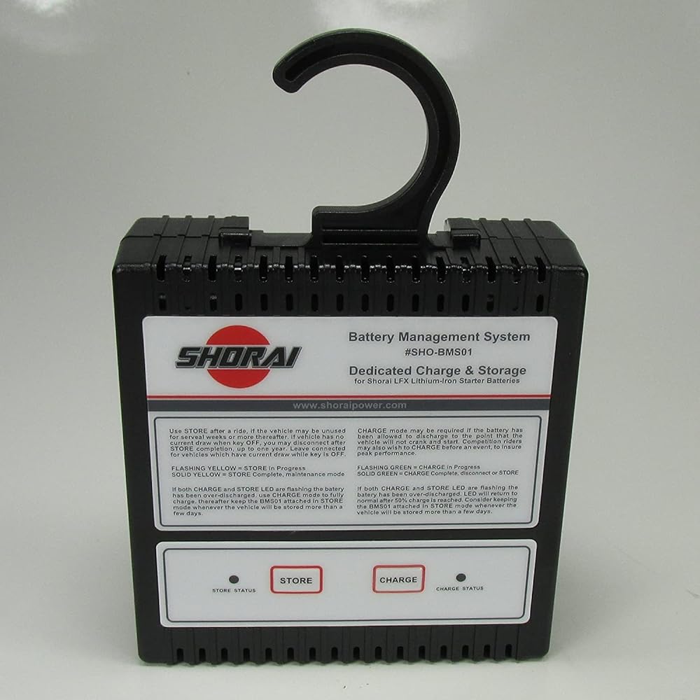 SHORAI SHO-BMS01 LFX lithium iron battery charging & store battery management system BMS-2 AMP charging rate-Works with shorai LFX lithium battery --Maintainer Tender charger