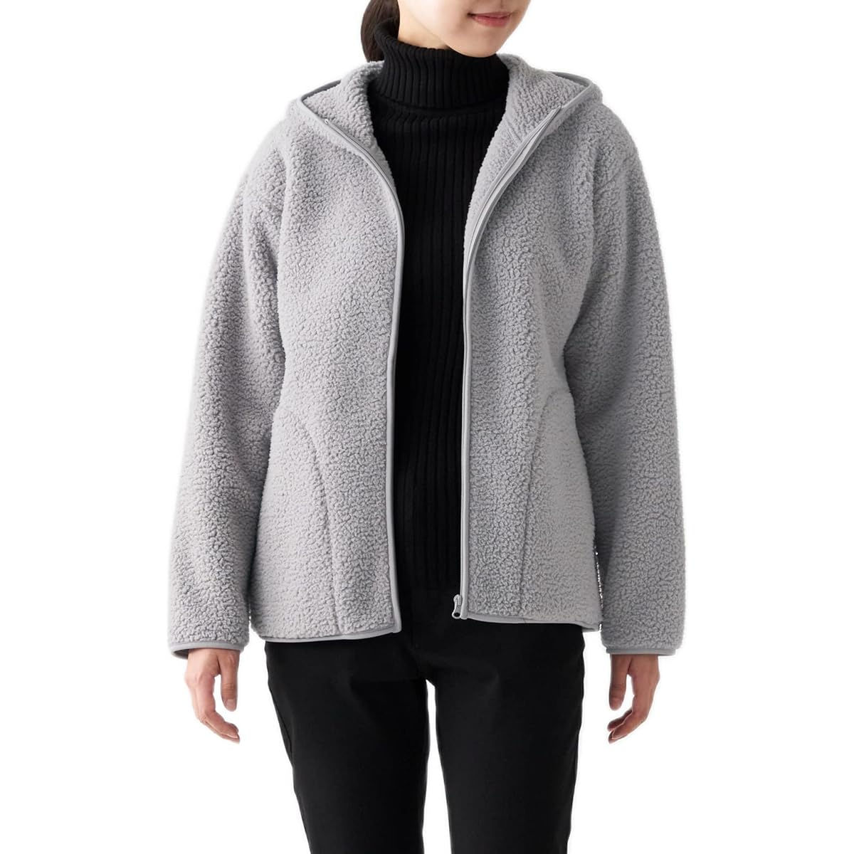 MUJI Parka Recycled Polyester Boa Fleece Parka Women's
