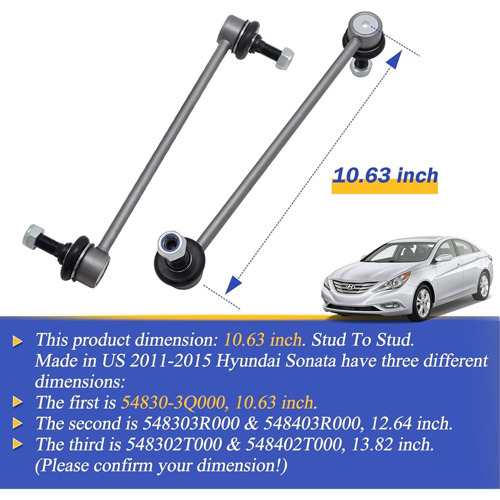 X4XZ Front left and right stabilizer Swaver link 2 HYUNDAI AZERA 12-17 SONATA 12-15 KIA CADENZA 14-16 Optima 12-16 54830-3Q000