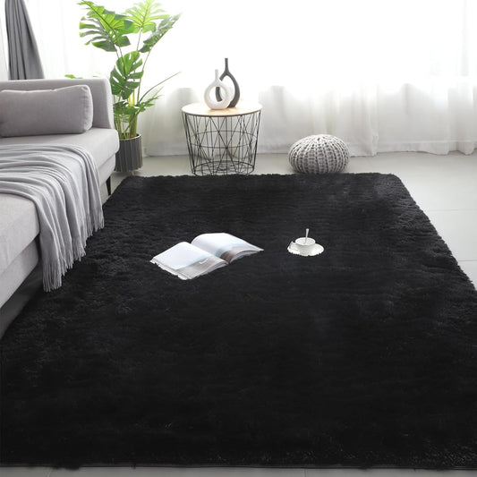 Carpet SpyFlyLie Improved Area Rug Thick Edition Total Thickness Approx. 5.5cm Washable Rug Scandinavian Rectangle 200 x 250cm (Approx. 3 Tatami) Fluffy Texture 100% Anti-slip Anti-mite Anti-bacterial Odor-proof Soundproof Carpet Comfortable for All Seas