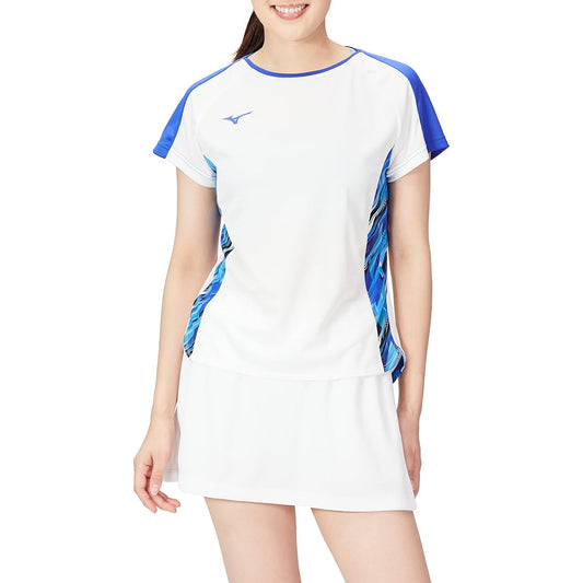 Mizuno 72MA1204 Women's Tennis/Badminton Wear, Quick Dry Game Shirt, Sweat Absorbent, Quick Drying