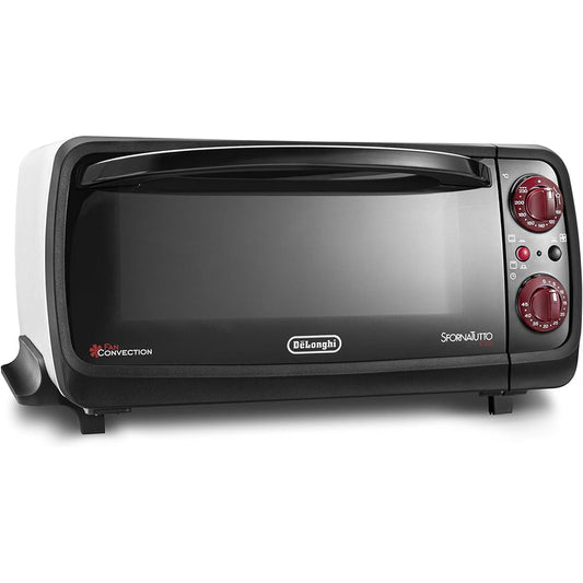 De'Longhi Convection Oven Sfornatuto Ivo EO90155J-W Compact No uneven cooking Simple operation Powerful heating 6 types of cooking functions Deep tray Safety design [White x Black] 3 year warranty with DeLonghi family registration
