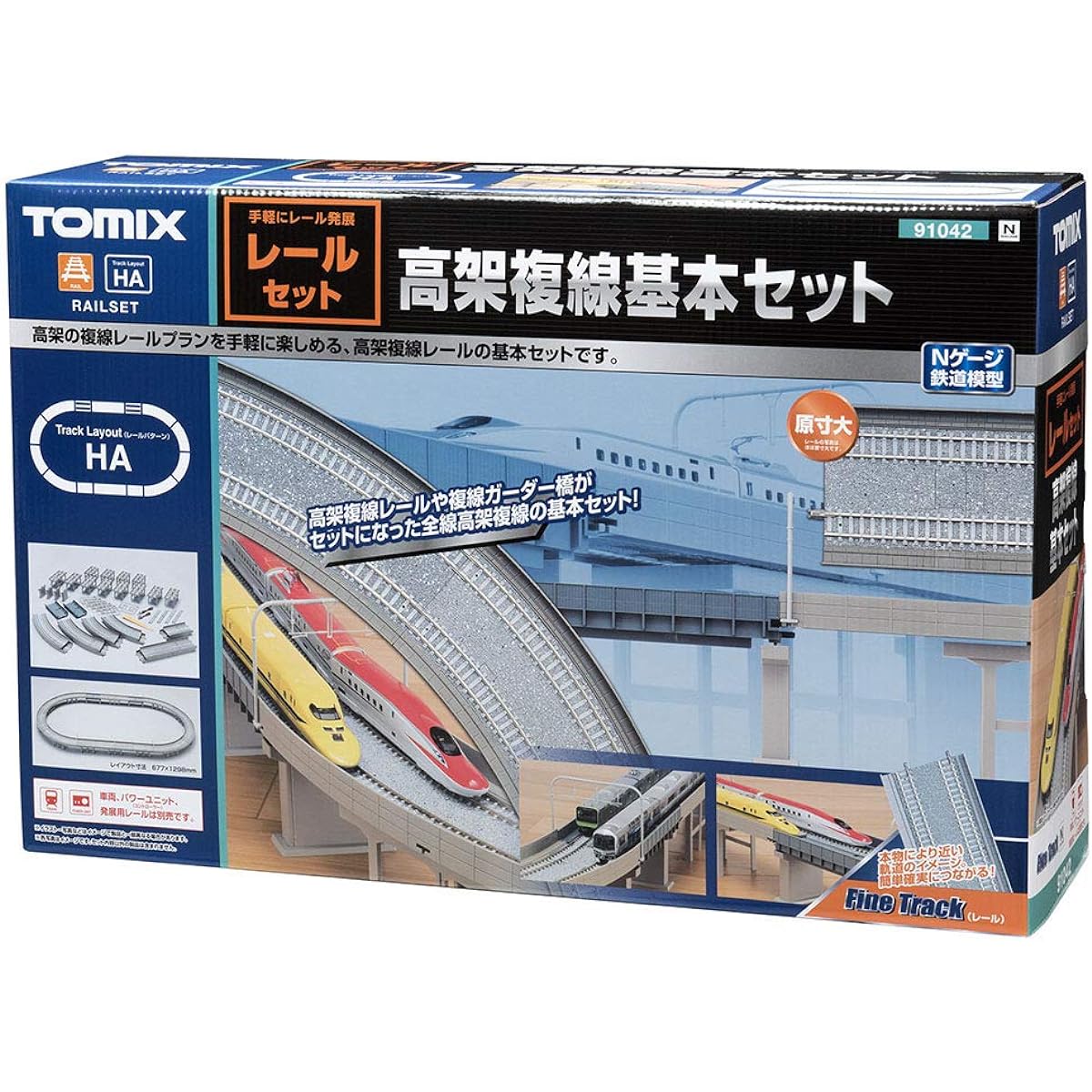 TOMYTEC TOMIX N Gauge Elevated Double Track Basic Set Rail Pattern HA 91042 Railway Model Supplies