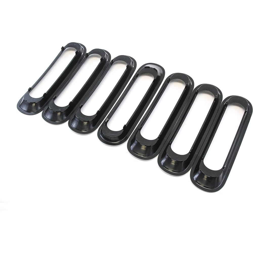 7 Front Grill Insered Guard FITS 2007 - 2017 Geep Langler JK and unlimited black grill rim cover